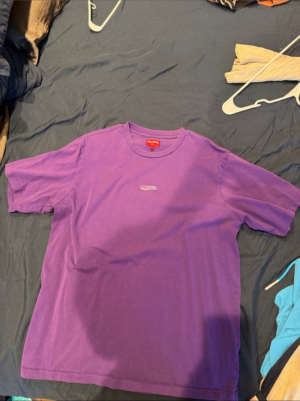 Supreme Purple Mini Logo Short Sleeve Tee